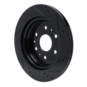 Cadillac Escalade Brake Rotor (1) - Rear Left - R1 Concepts - Drilled & Slotted - Black - `19-`25